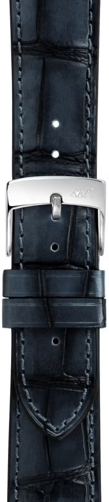 MORELLATO Tiepolo Hand Made Watch Strap 18-16mm Blue Leather Silver Hardware A01X5534D40062CR18 - 
