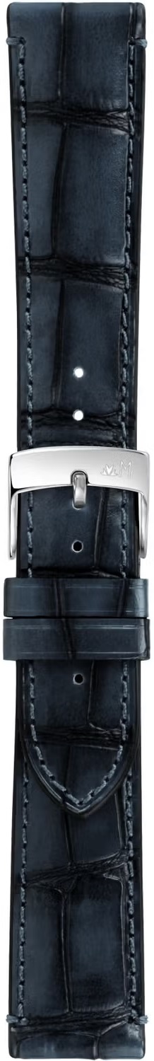 MORELLATO Tiepolo Hand Made Watch Strap 18-16mm Blue Leather Silver Hardware A01X5534D40062CR18 - 3