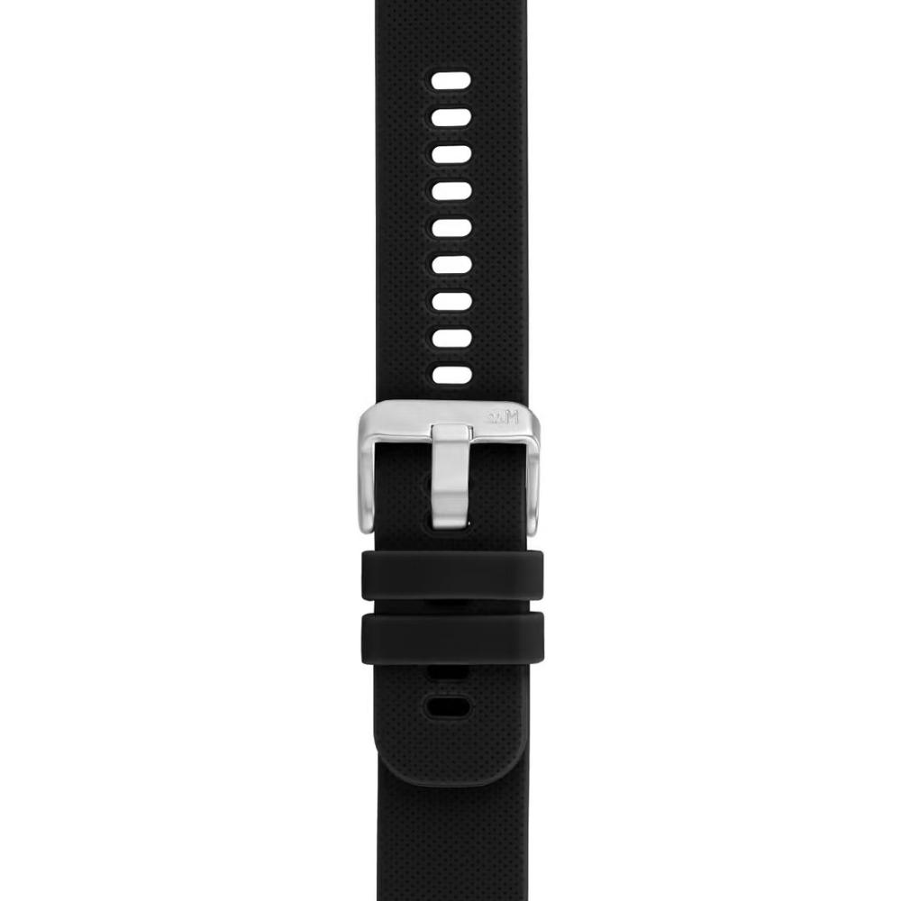 MORELLATO Byte Smartwatch Strap 22mm Black Rubber Silver Hardware A01X5654187019SB22 - 