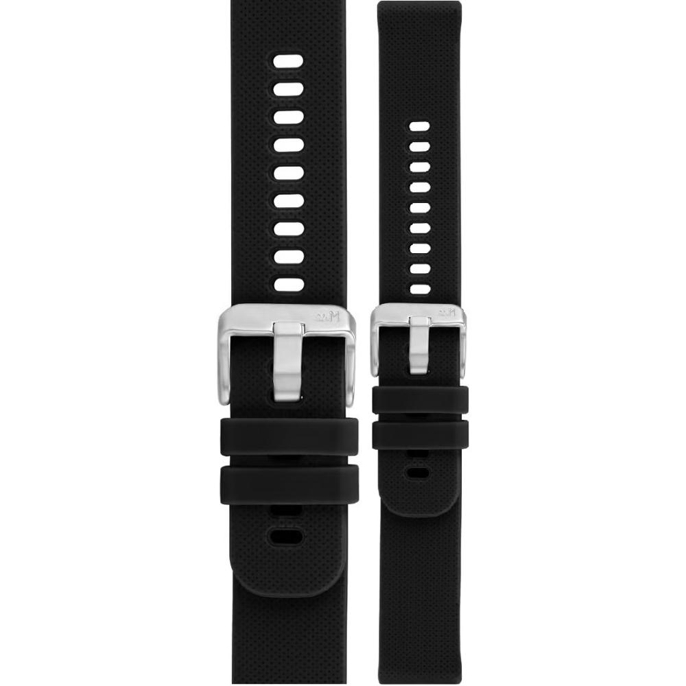 MORELLATO Byte Smartwatch Strap 22mm Black Rubber Silver Hardware A01X5654187019SB22 - 