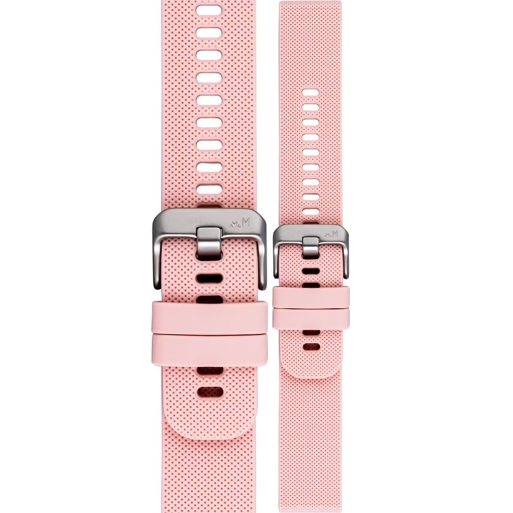 MORELLATO Byte Smartwatch Strap 22mm Pink Rubber Silver Hardware A01X5654187087SB22 - 
