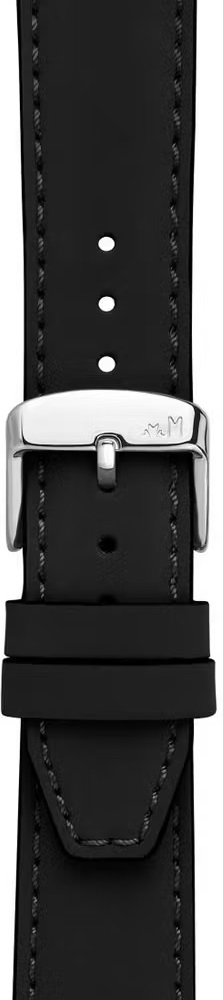 MORELLATO Square Watch Strap 20-18mm Black Leather Silver Hardware A01X5672D73019CR20 - 