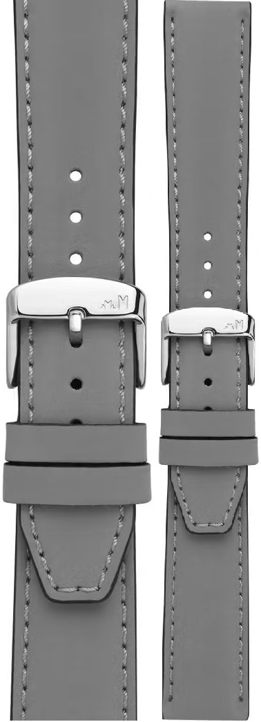 MORELLATO Square Watch Strap 22-18mm Grey Leather Silver Hardware A01X5672D73093CR22 - 