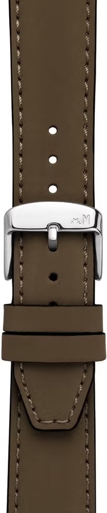 MORELLATO Square Watch Strap 22-18mm Olive Green Leather Silver Hardware A01X5672D73170CR22 - 2