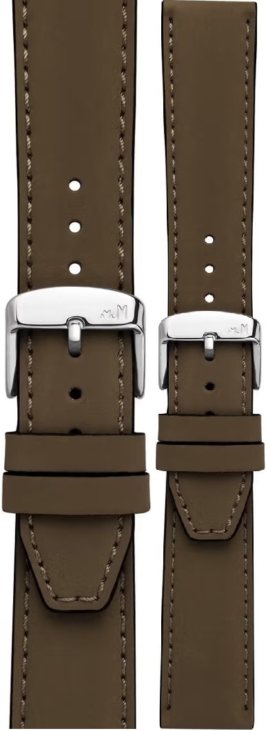 MORELLATO Square Watch Strap 22-18mm Olive Green Leather Silver Hardware A01X5672D73170CR22 - 1