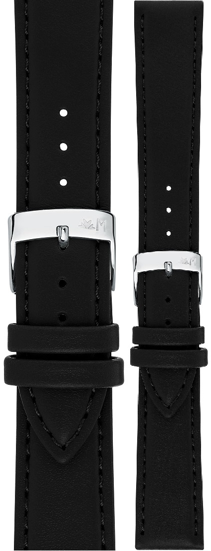 MORELLATO Edera Green Collection Watch Strap 20-18mm Black Synthetic Silver Hardware A01X5804419019CR20 - 1