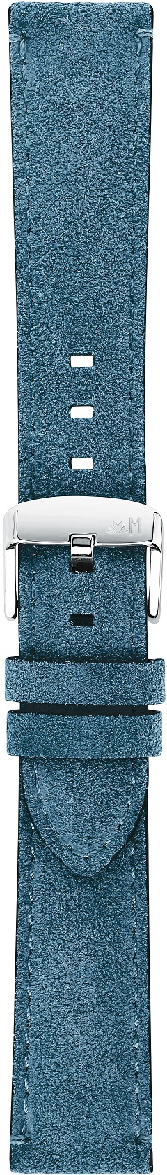 MORELLATO Schumann Hand Made Watch Strap 22-20mm Blue Extra Soft Suede Calf Leather A01X5805D92064CR22 - 3
