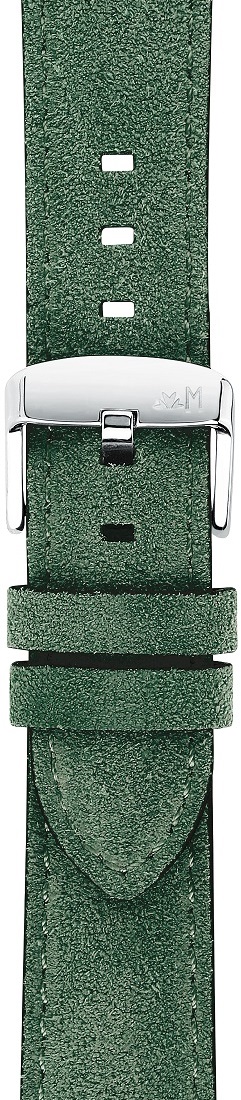 MORELLATO Schumann Hand Made Watch Strap 22-20mm Green Extra Soft Suede Calf Leather Silver Hardware A01X5805D92073CR22 - 