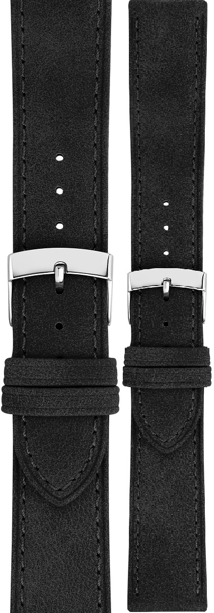 MORELLATO Timo Green Collection Watch Strap 20-18mm Black Recycled Strap Silver Hardware A01X5964E12019CR20 - 