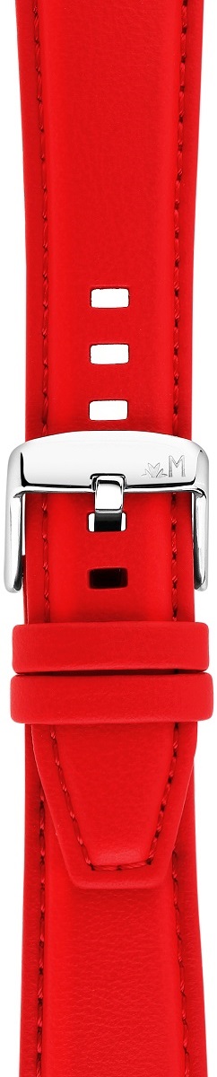 MORELLATO San Remo Sport Water Resistant Watch Strap 22-18mm Red Technical Leather Strap Silver Hardware A01X5967432083CR22 - 