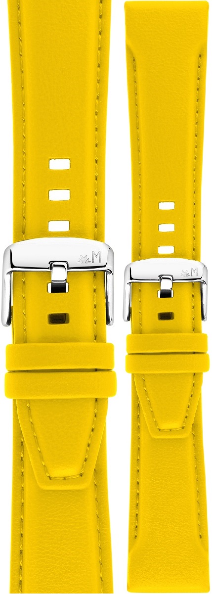 MORELLATO San Remo Sport Water Resistant Watch Strap 20-18mm Yellow Technical Leather Strap Silver Hardware A01X5967432097CR20 - 1