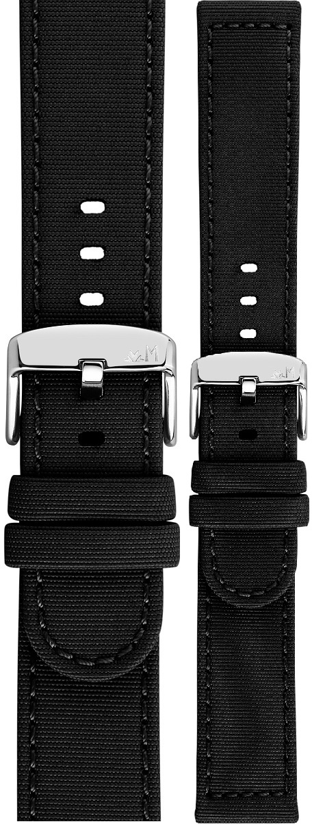 MORELLATO Viareggio Sport Water Resistant Watch Strap 20-20mm Black Recycled Strap Silver Hardware A01X5969E13019CR20 - 
