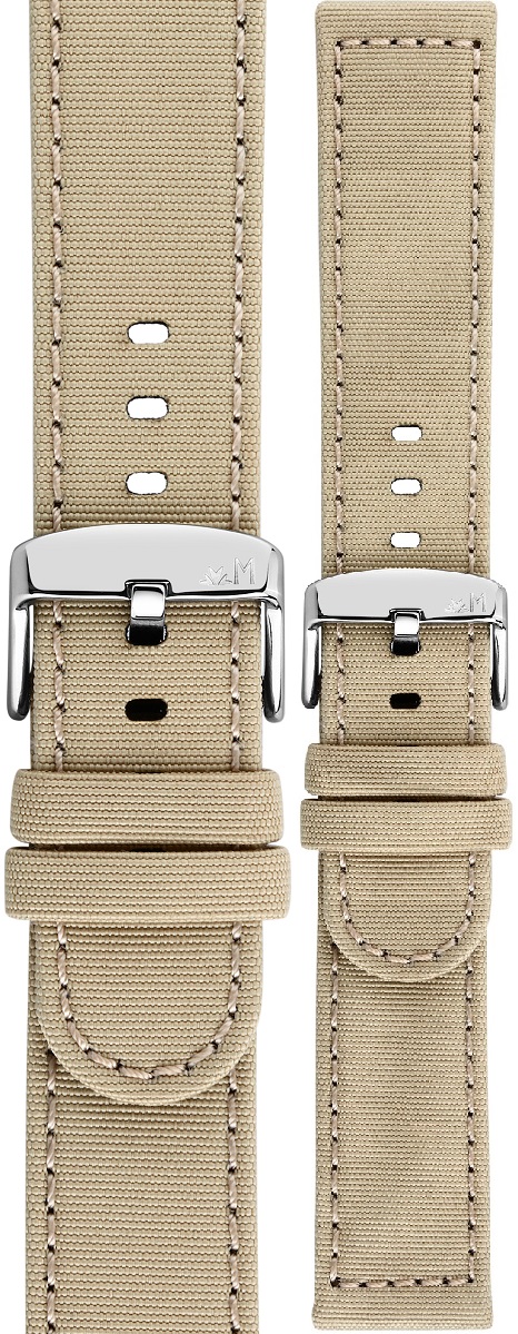 MORELLATO Viareggio Sport Water Resistant Watch Strap 22-22mm Beige Recycled Strap Silver Hardware A01X5969E13026CR22 - 