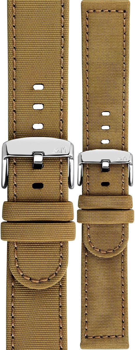 MORELLATO Viareggio Sport Water Resistant Watch Strap 22-22mm Light Brown Recycled Strap Silver Hardware A01X5969E13036CR22 - 