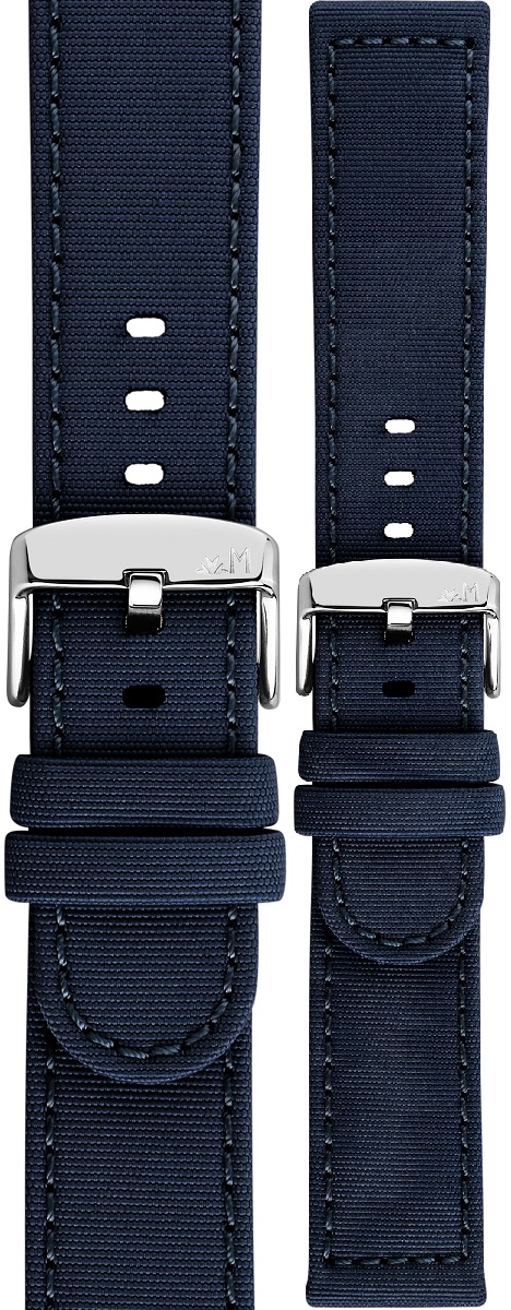 MORELLATO Viareggio Sport Water Resistant Watch Strap 22-22mm Blue Recycled Strap Silver Hardware A01X5969E13064CR22 - 1