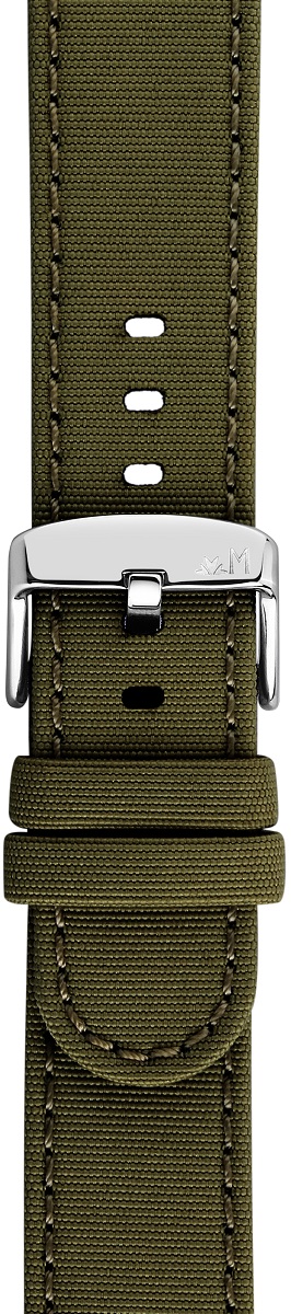 MORELLATO Viareggio Sport Water Resistant Watch Strap 22-22mm Olive Green Recycled Strap Silver Hardware A01X5969E13073CR22 - 