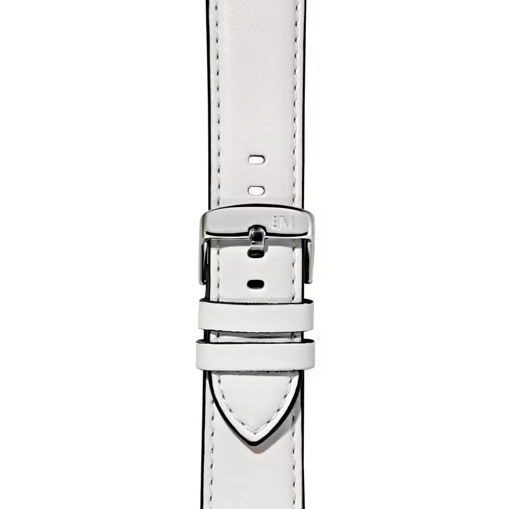MORELLATO Croquet Water Resistant Watch Strap 22-20mm White Nappa Leather Silver Hardware A01X5976C03017CR22 - 