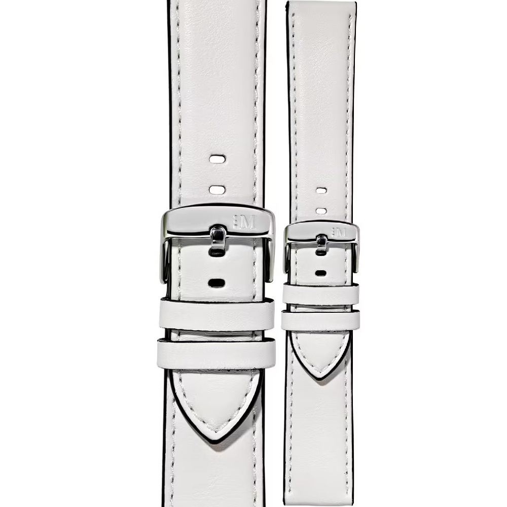 MORELLATO Croquet Water Resistant Watch Strap 22-20mm White Nappa Leather Silver Hardware A01X5976C03017CR22 - 