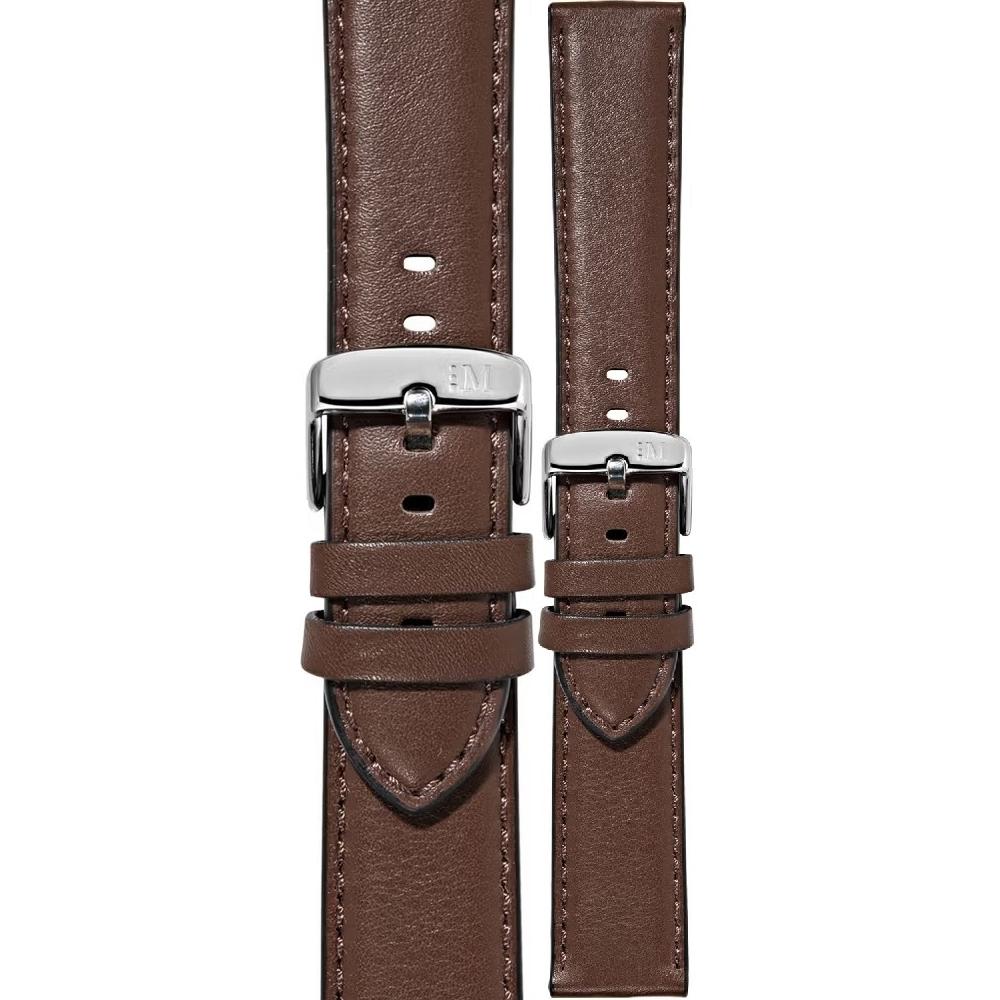 MORELLATO Croquet Water Resistant Watch Strap 20-18mm Brown Nappa Leather Silver Hardware A01X5976C03034CR20 - 