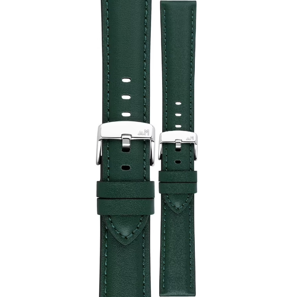 MORELLATO Croquet Water Resistant Watch Strap 22-20mm Forest Green Nappa Leather Silver Hardware A01X5976C03075CR22 - 