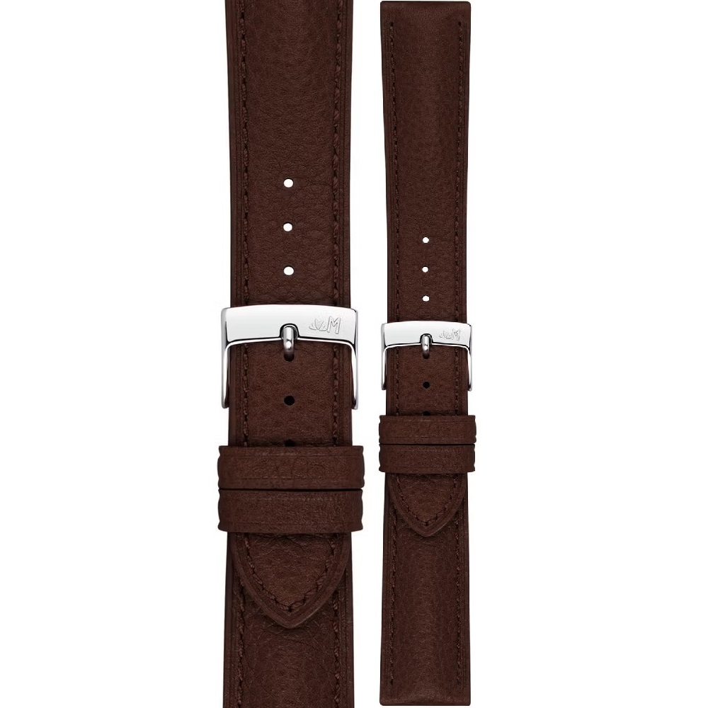 MORELLATO Hornet Watch Strap 20-18mm Brown Leather Silver Hardware A01X6078E31034CR20 - 1