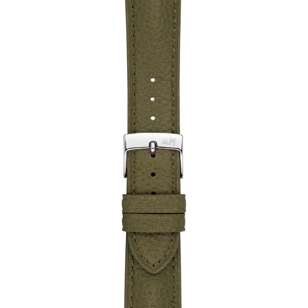 MORELLATO Hornet Watch Strap 20-18mm Olive Green Leather Silver Hardware A01X6078E31078CR20 - 