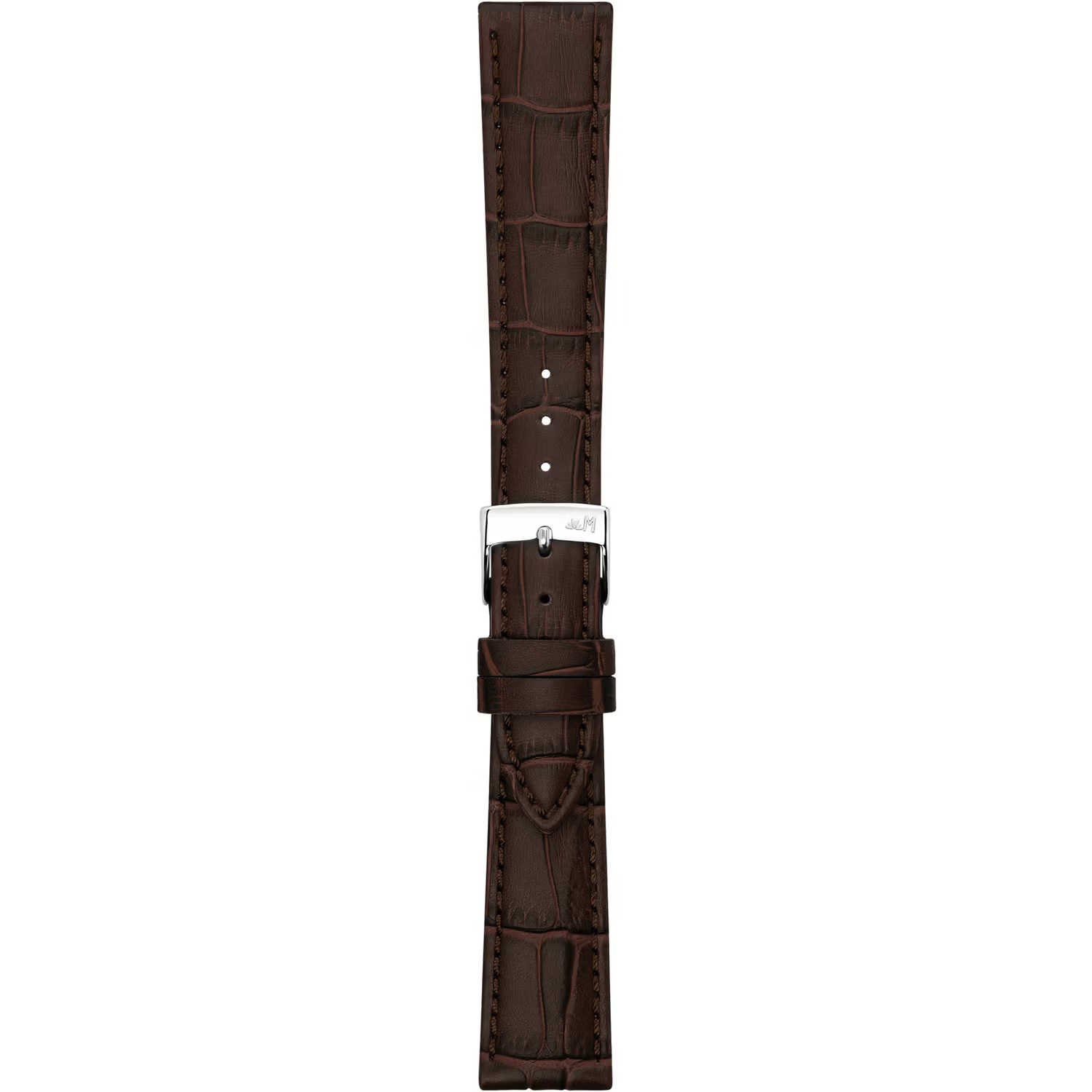 MORELLATO Bolle Watch Strap 21-18mm Brown Calf Alligator Grain Leather Silver Buckle A01X6080480032CR21 - 3