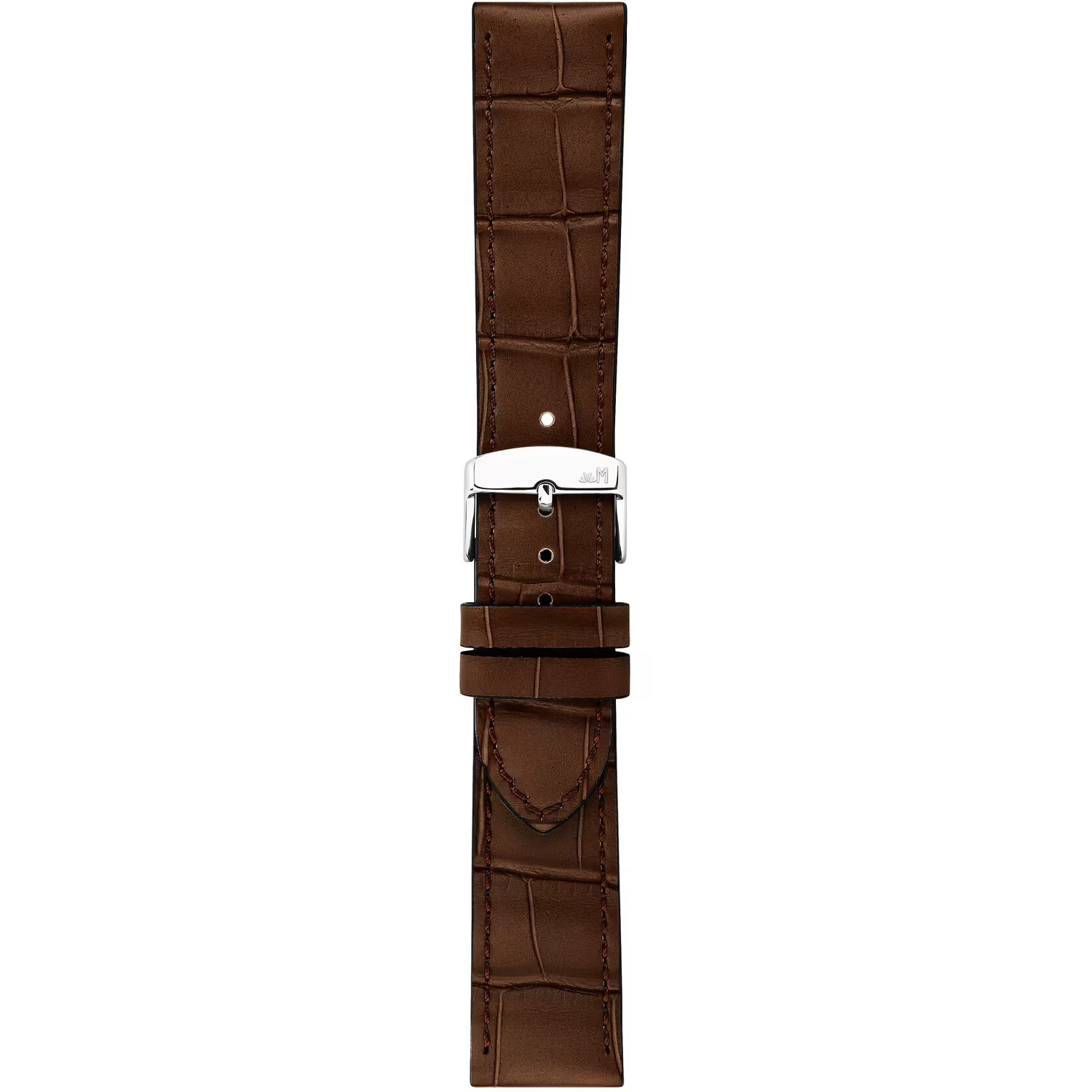 MORELLATO Ustica Water Resistant Watch Strap 24-20mm Brown Calf Leather with Alligator Grain Silver Buckle A01X6081E32032CR24 - 3