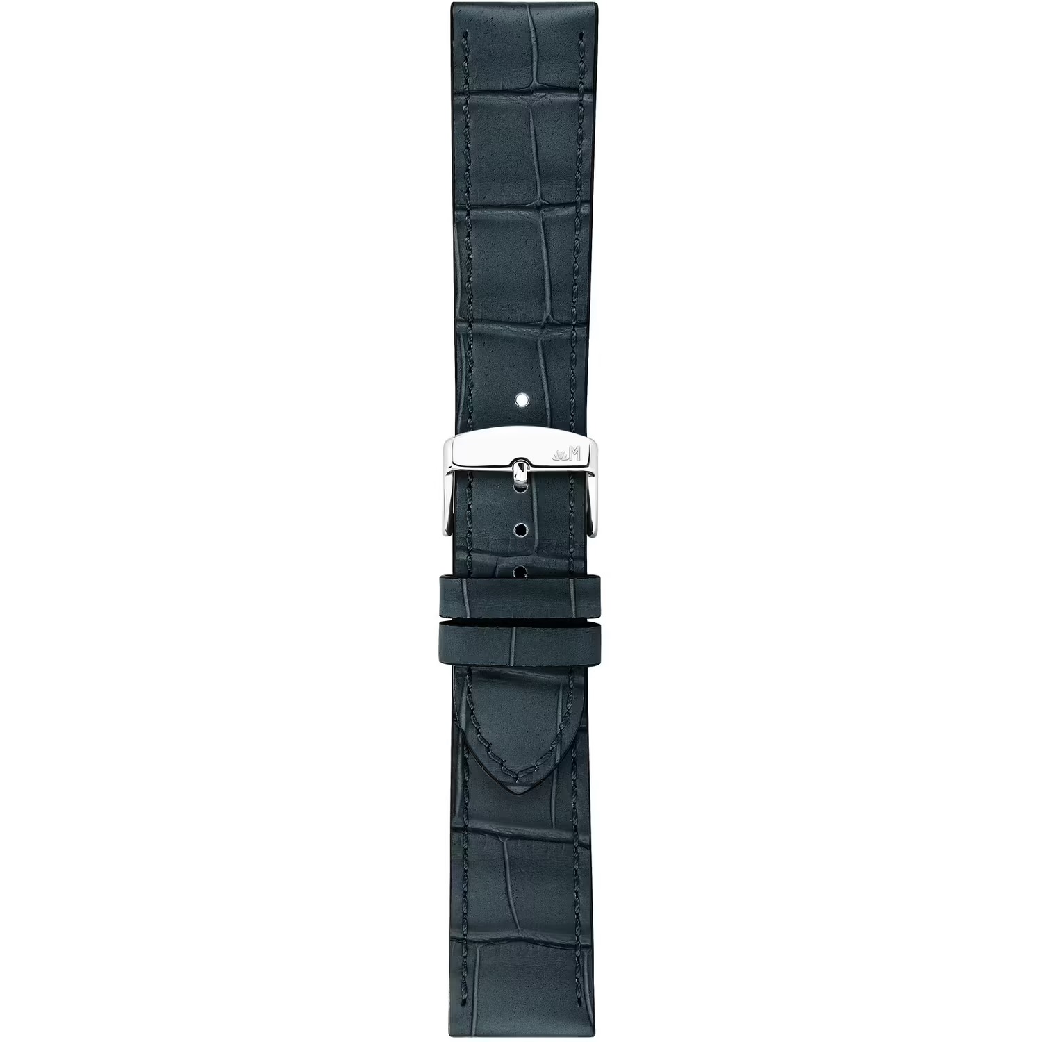 MORELLATO Ustica Water Resistant Watch Strap 20-18mm Blue Calf Leather with Alligator Grain Silver Buckle A01X6081E32062CR20 - 3