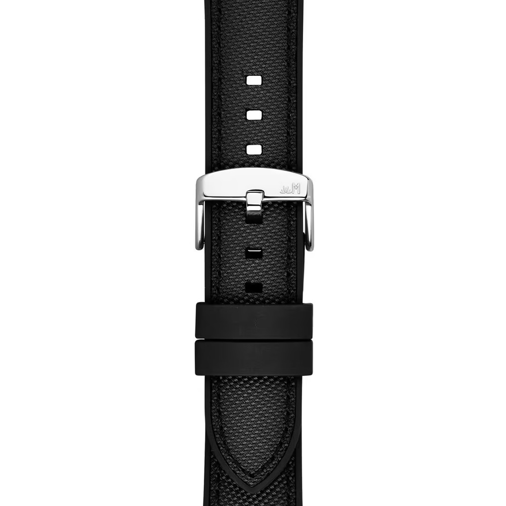 MORELLATO Stintino Water Resistant Watch Strap 22-20mm Black Rubber & Fabric Silver Buckle A01X6082E35019CR22 - 