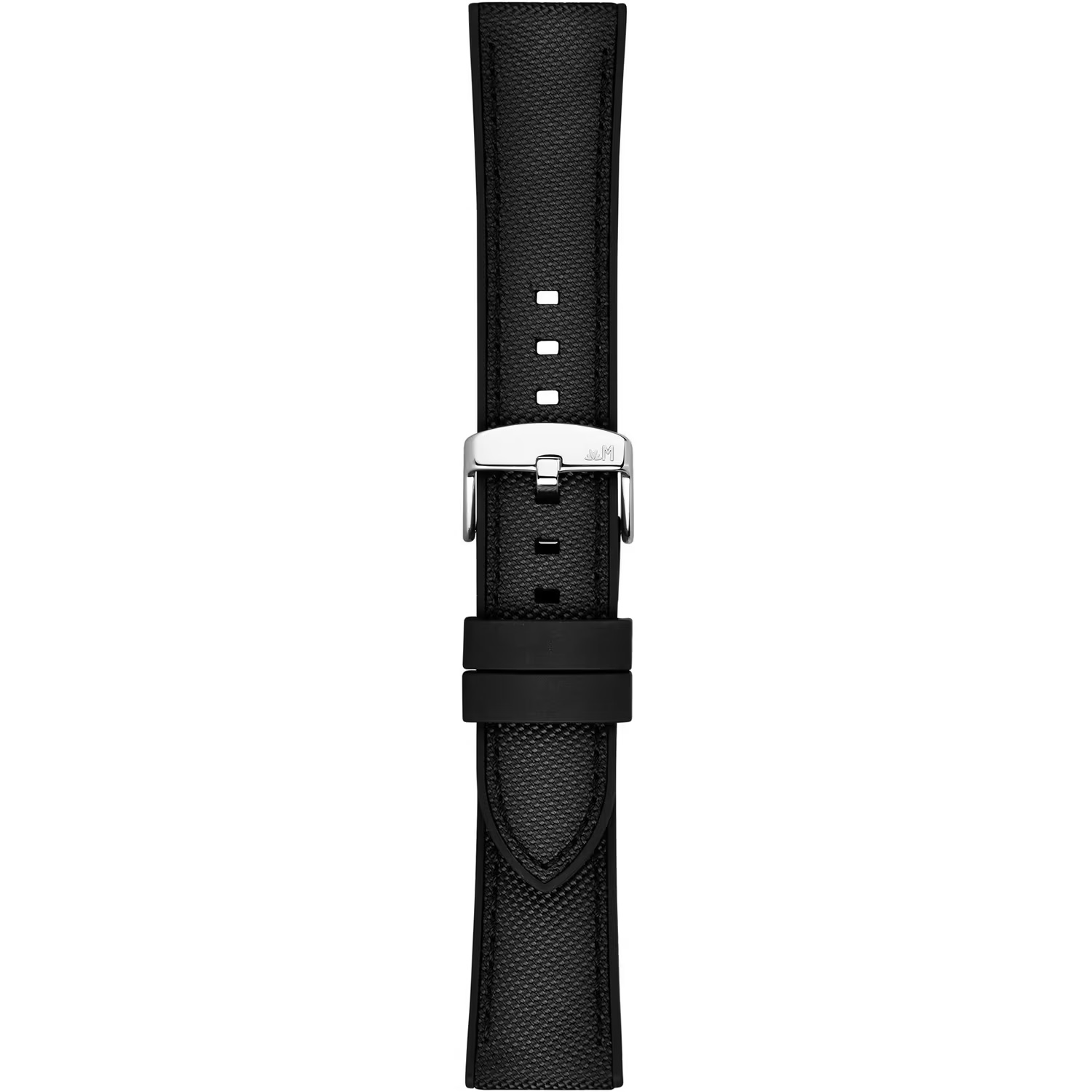 MORELLATO Stintino Water Resistant Watch Strap 22-20mm Black Rubber & Fabric Silver Buckle A01X6082E35019CR22 - 3