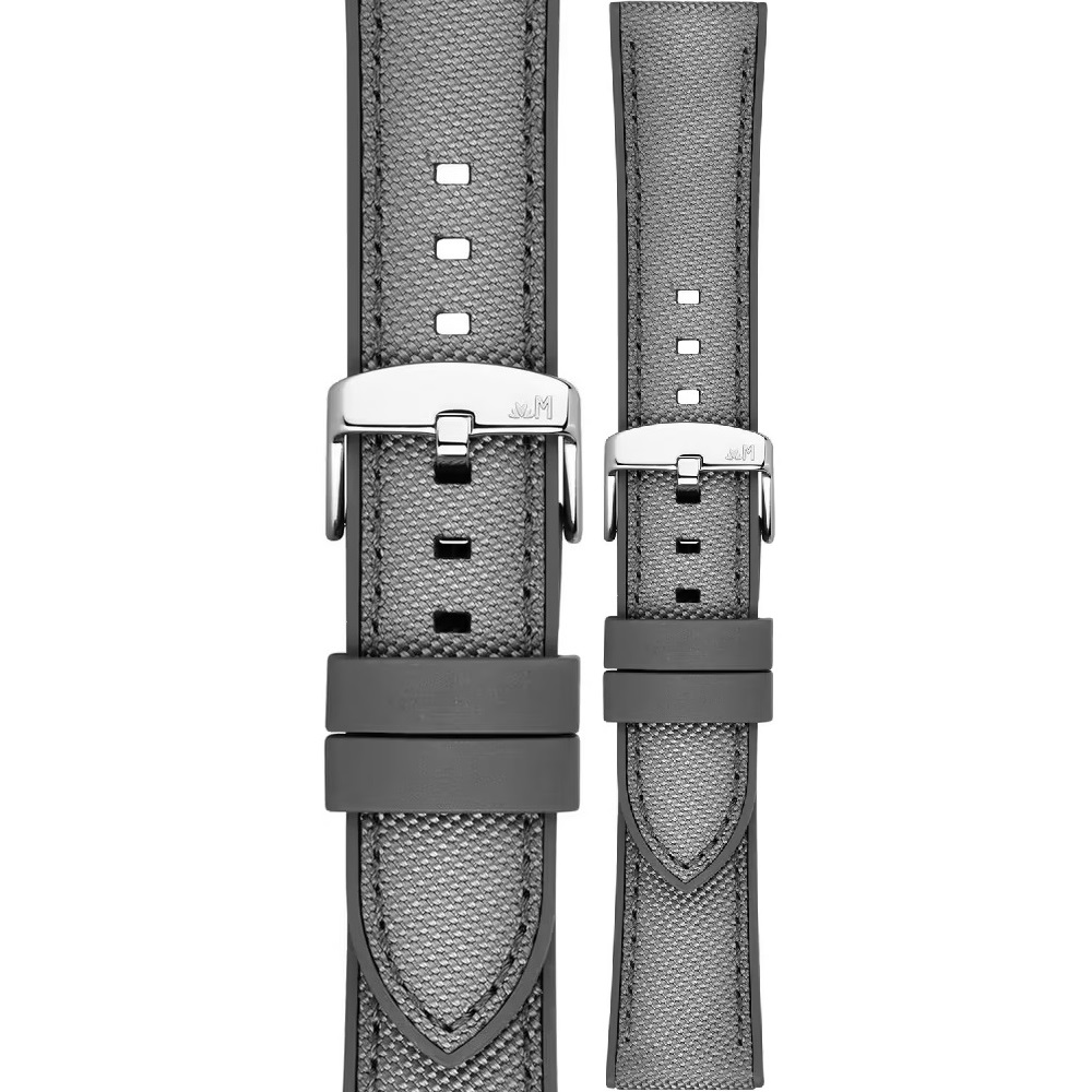 MORELLATO Stintino Water Resistant Watch Strap 22-20mm Grey Rubber & Fabric Silver Buckle A01X6082E35093CR22 - 