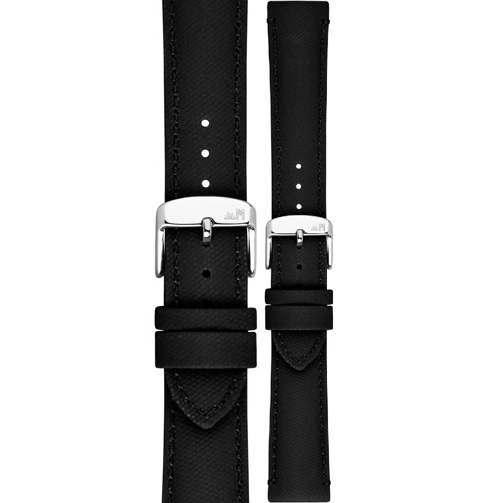 MORELLATO Ponza Water Resistant Watch Strap 22-20mm Black Recycled Fabric Silver Buckle A01X6083E36019CR22 - 