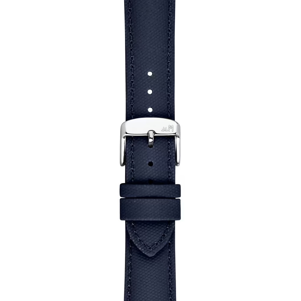 MORELLATO Ponza Water Resistant Watch Strap 18-16mm Navy Blue Recycled Fabric Silver Buckle A01X6083E36062CR18 - 