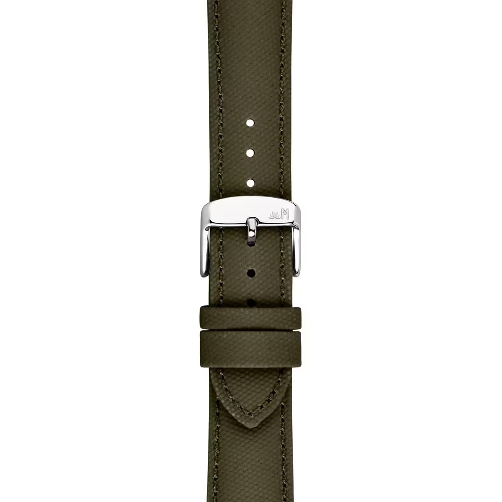 MORELLATO Ponza Water Resistant Watch Strap 18-16mm Olive Green Recycled Fabric Silver Buckle A01X6083E36073CR18 - 
