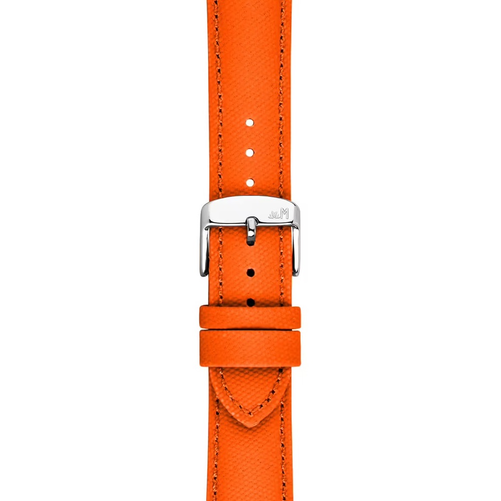 MORELLATO Ponza Water Resistant Watch Strap 18-16mm Orange Recycled Fabric Silver Buckle A01X6083E36086CR18 - 