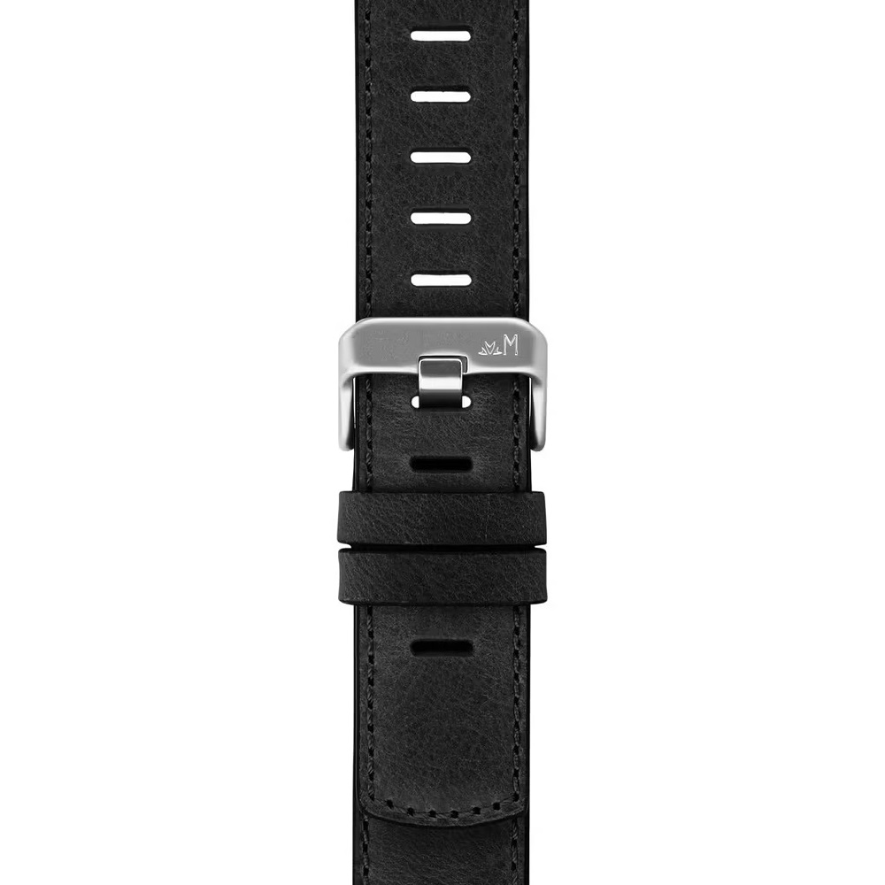 MORELLATO Bit Watch Strap 18mm Black Calf Leather Silver Hardware A01X6084E39019SB18 - 