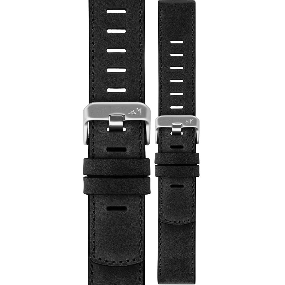 MORELLATO Bit Watch Strap 18mm Black Calf Leather Silver Hardware A01X6084E39019SB18 - 