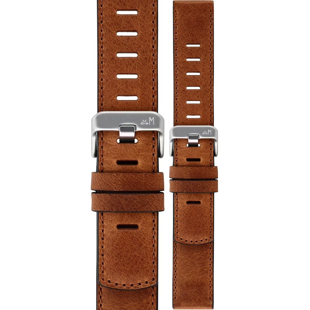 MORELLATO Bit Watch Strap 18mm Light Brown Calf Leather Silver Hardware A01X6084E39041SB18 - 