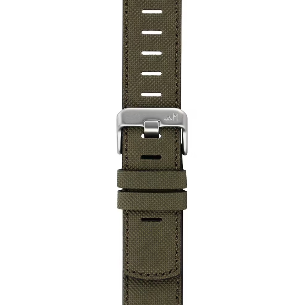MORELLATO Bit Watch Strap 18mm Olive Green Coated Leather Silver Hardware A01X6084E39070SB18 - 