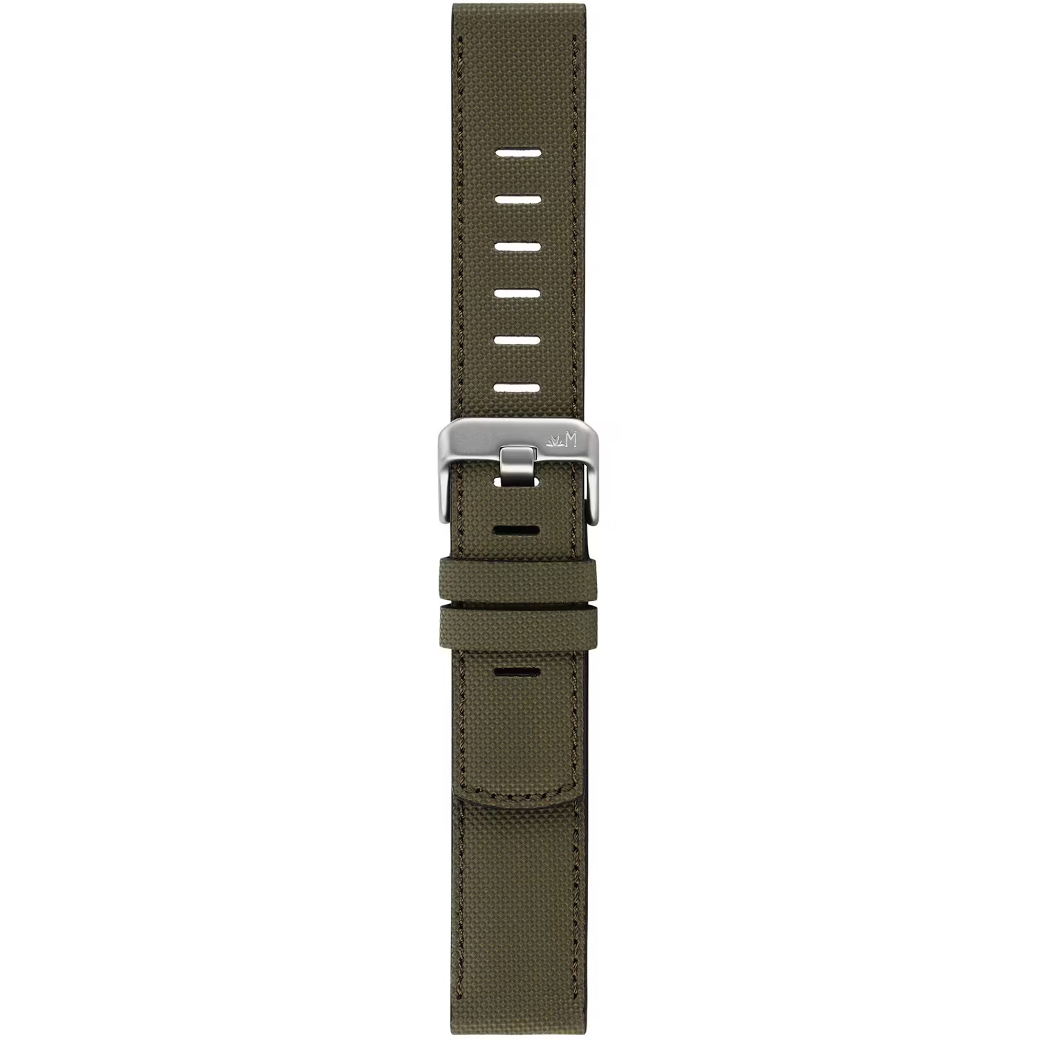 MORELLATO Bit Watch Strap 18mm Olive Green Coated Leather Silver Hardware A01X6084E39070SB18 - 3