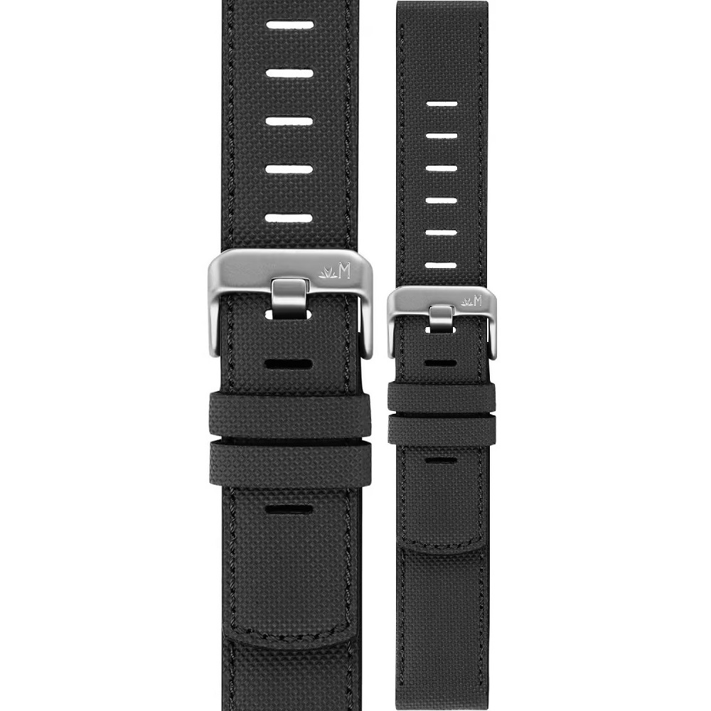 MORELLATO Bit Watch Strap 18mm Black Coated Leather Silver Hardware A01X6084E39119SB18 - 1