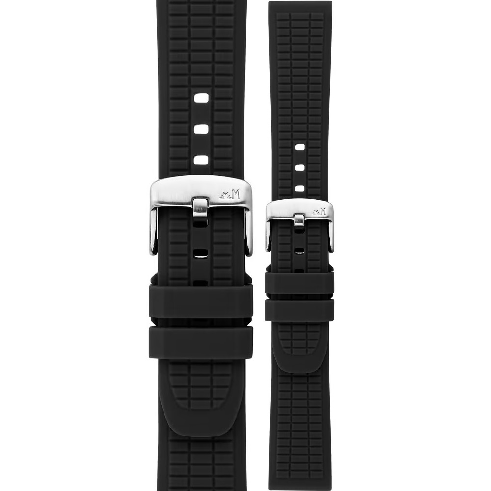 MORELLATO Tanaro Smartwatch Strap 20-18mm Black Silicone Silver Hardware A01X6085187019ST20 - 