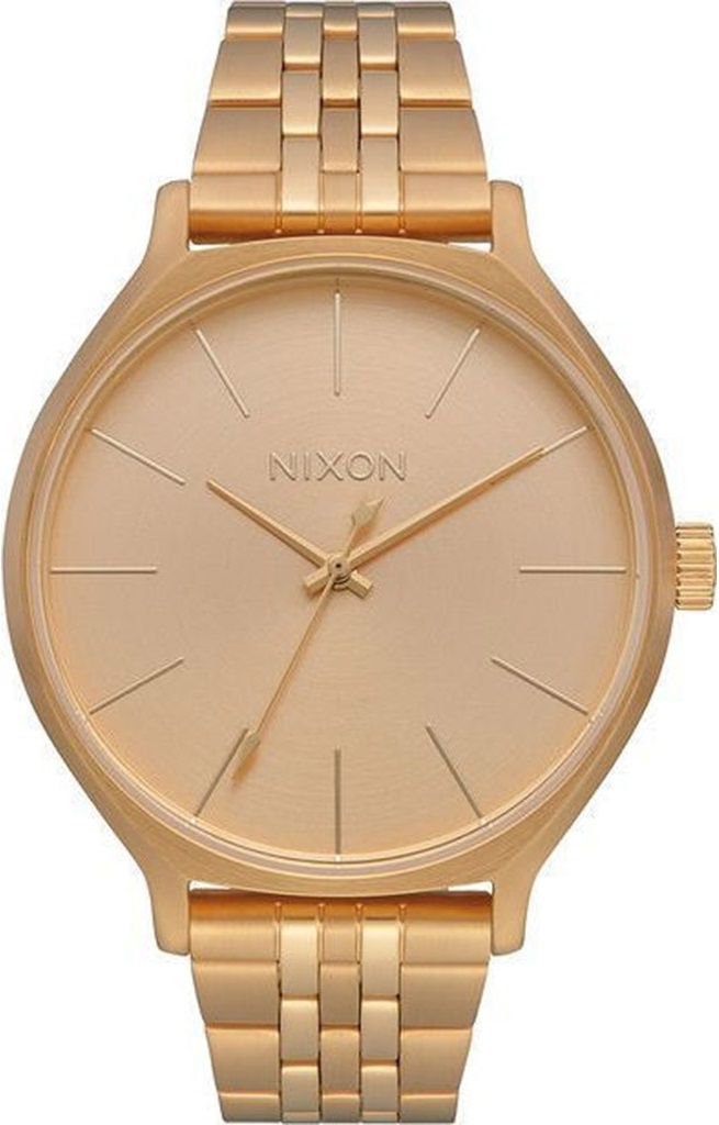NIXON The Clique Three Hands 38mm Gold Stainless Steel Bracelet A1249-502-00  - 