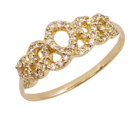 ΔΑΧΤΥΛΙΔΙ SENZIO Collection Κ14 Κίτρινο Χρυσό με πέτρες Ζιργκόν A660 - 