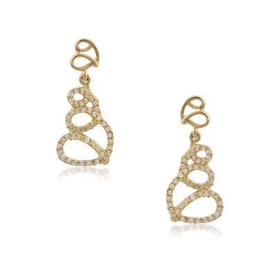 ΣΚΟΥΛΑΡΙΚΙΑ SENZIO Κίτρινο Χρυσό 14Κ με Πέτρες Ζιργκόν A660E-Y