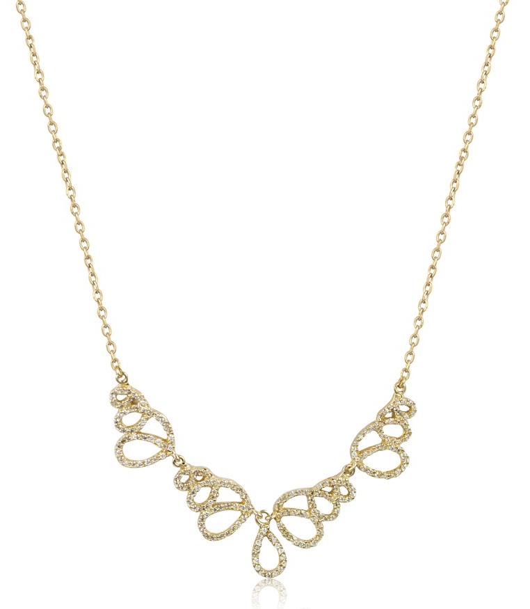 ΚΟΛΙΕ SENZIO Κίτρινο Χρυσό 14K με Πέτρες Ζιργκόν A660N-Y - 