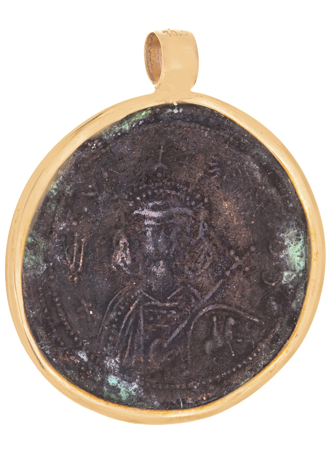 ΚΩΝΣΤΑΝΤΙΝΑΤΟ Φυλαχτο Χειροποίητο SENZIO Collection από Κ9 Κίτρινο Χρυσό AG15.K9 - 