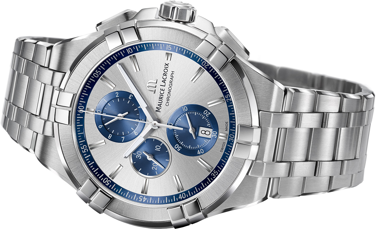 MAURICE LACROIX Aikon Quartz Chronograph 44mm Silver Stainless Steel Bracelet AI1018-SS002-131-1 - 