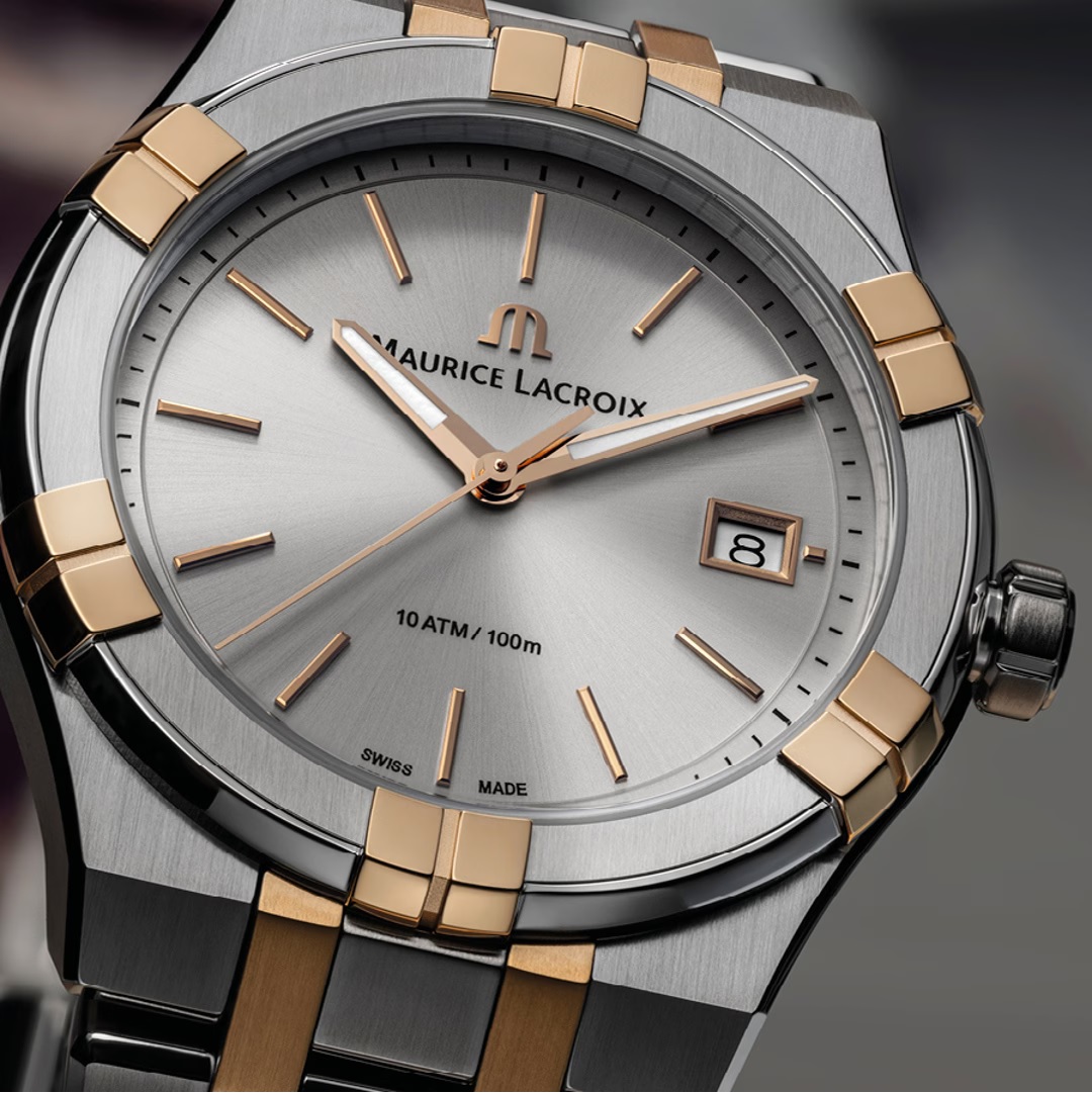 MAURICE LACROIX Aikon Quartz Silver Dial 40mm Two Tone Rose Gold Stainless Steel Bracelet AI1108-PVP02-130-1 - 